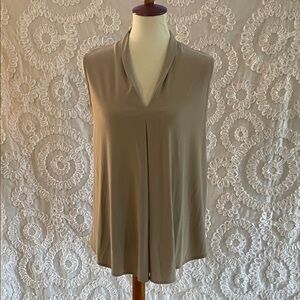Last Tango Tan Sleeveless Blouse Beige color Sleeveless V-neck